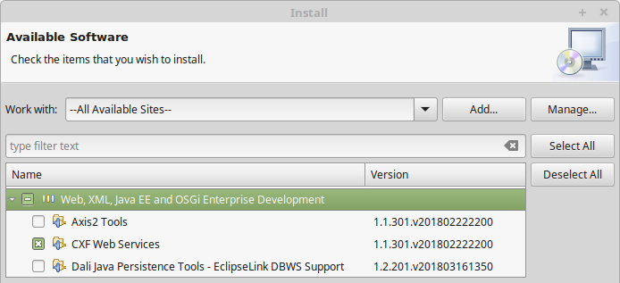 install additional software for eclipse