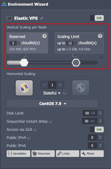 Elastic VPS vertical scaling