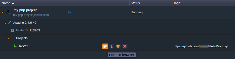 PHP-based infrastructure git push