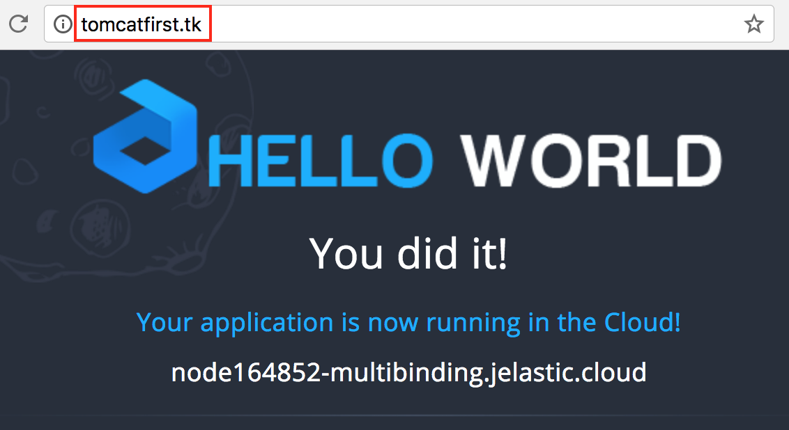 first application with custom domain
