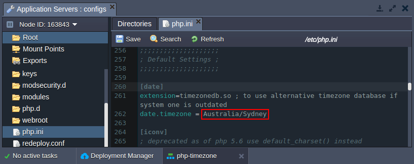 php change server timezone