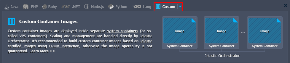 custom container images